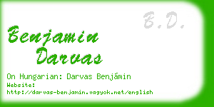 benjamin darvas business card